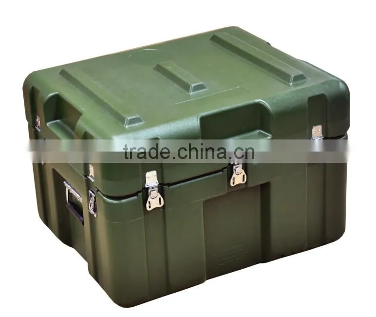 73L army green plastic equipment case, military hard case with handle