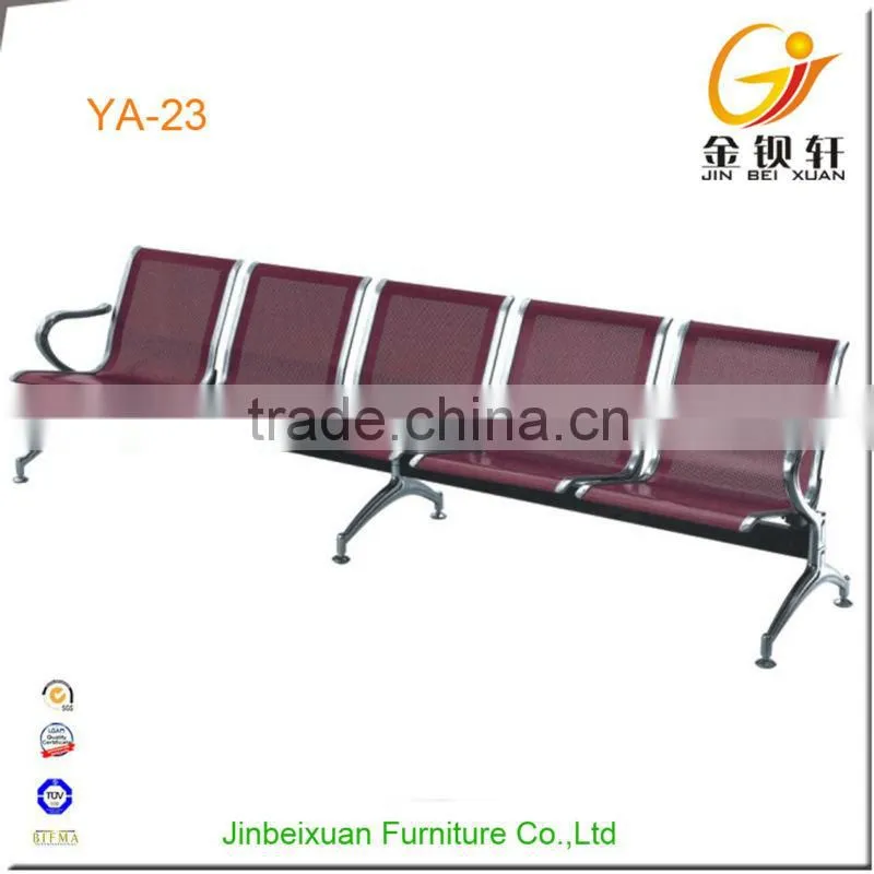 Stainless steel bule color public salon waiting area chairs