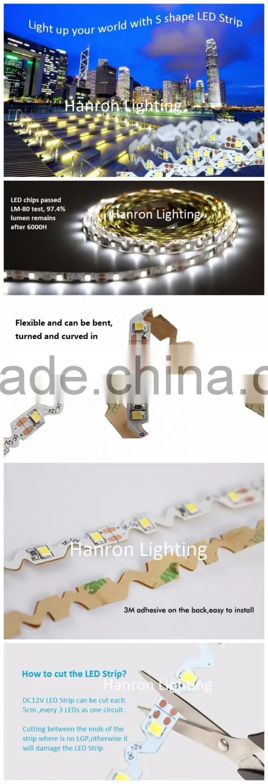 DC12V 24 volt smd 2835 S shape type signage LED flexible strip light for Backlight advertising Channel Letters Signage