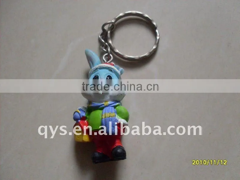 cute resin rabbit keychain