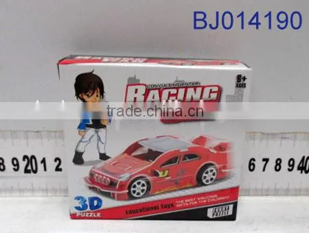 Hot sell plastic DIY assembled toy train funny 3D puzzle pull back toy