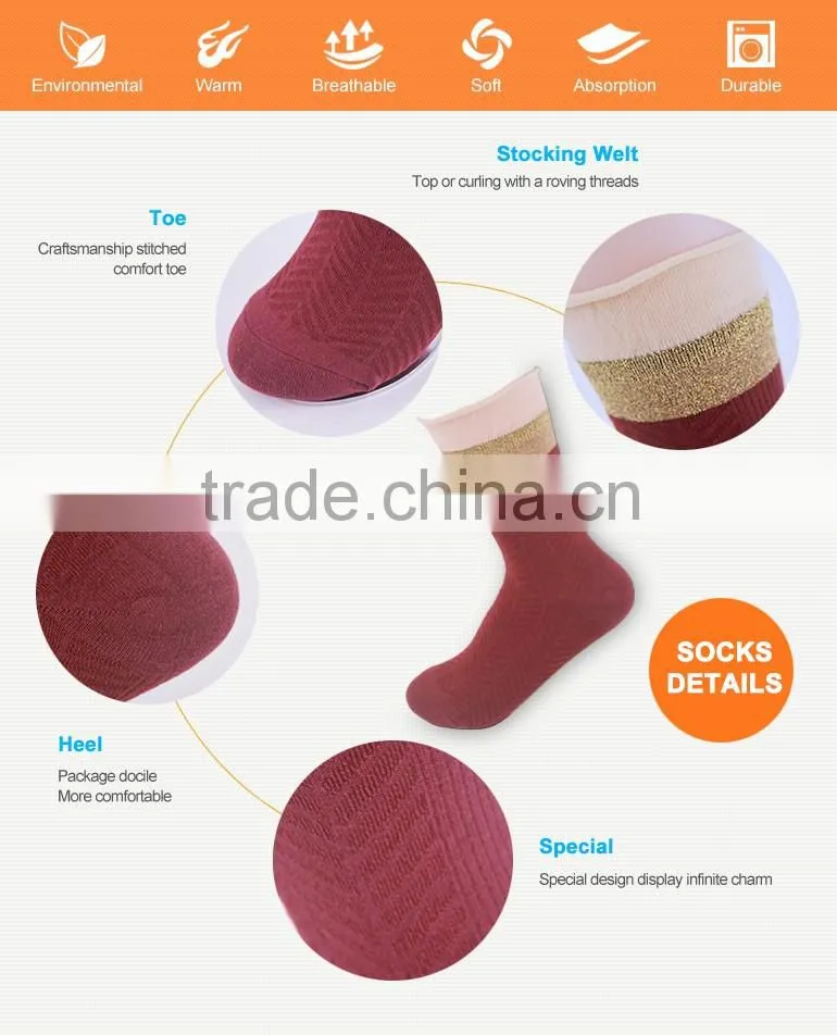 lady 200N fashion socks with lurex strip under the cuff sock