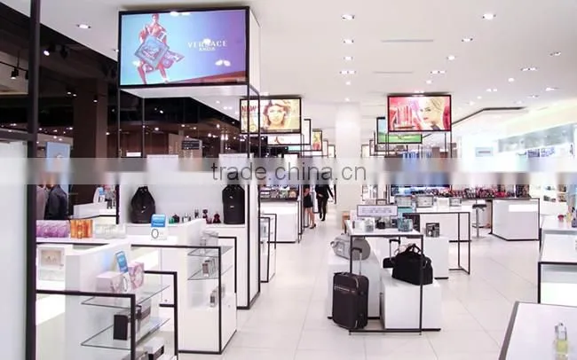 high end shopping mall glossy white black lady bag shop interior design