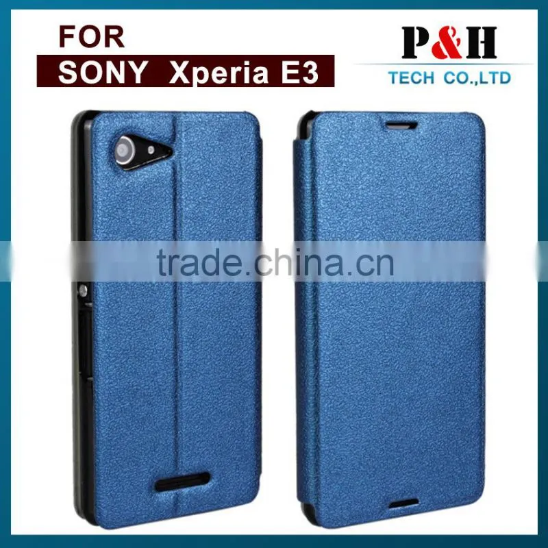 new product flip cover mobile phone case for sony xperia e3, leather flip cover case for smartphone