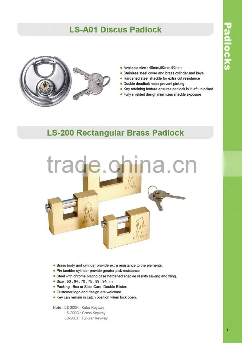 Industrial mechinery fancy rectangular brass padlock
