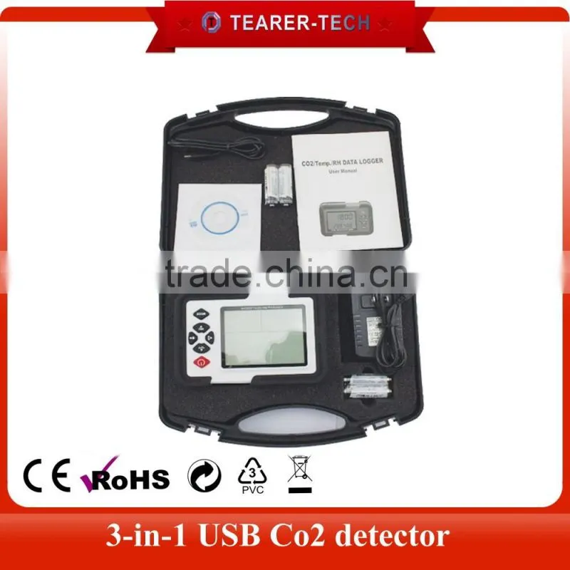 2016 new arrival 9999ppm Carbon Dioxide CO2 Air Temperature Humidity DataLogger Meter Monitor HT-2000