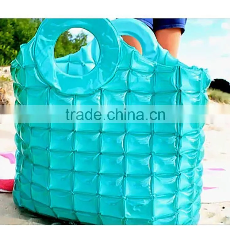 high quality sliver waterproof lady inflatable tote bag beach bag
