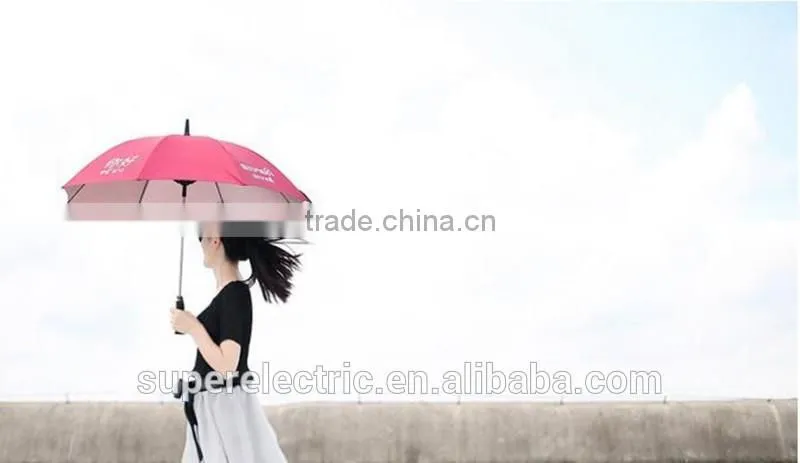 2016 New Products Promotion Multifunction Custom Nylon Sun Proof Umbrella Auto Open Straight Rod Outdoor Sun Umbrella With Fan