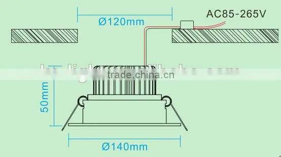 China factory CE 12W led down light, hotel/commercial circular led lamp