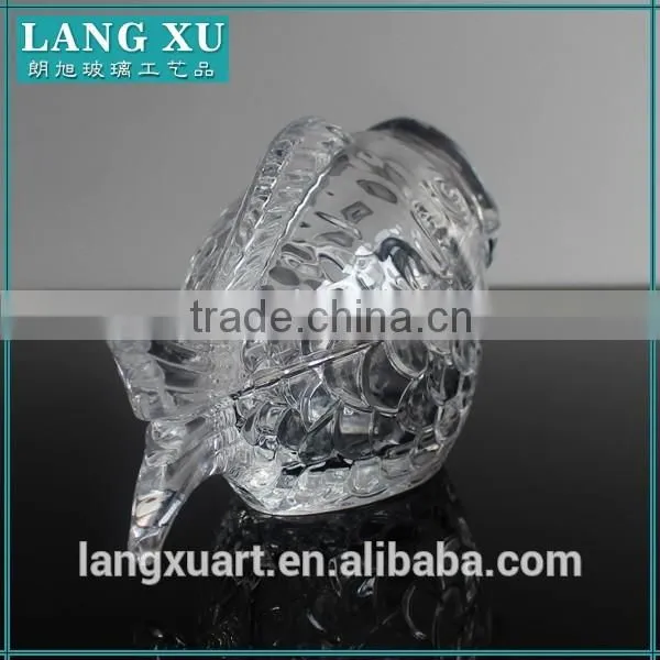 LX-T046 handmade crystal fish shape animal-shaped glass jar for cookie candy food storage
