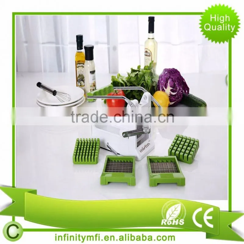 Hot selling Potato Vegetable chipper /Premium French Fry Cutter/Potato Slicer Includes 3-in-1 Peeler/Fruit brush+Clean Brush