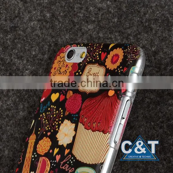 C&T Color Printing Hard PC Plastic Rubber Snap On Cute Phone Cases for iPhone 6s 4.7 Inch
