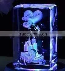 Customizde crystal 3d laser for Birthday Valentine's gifts