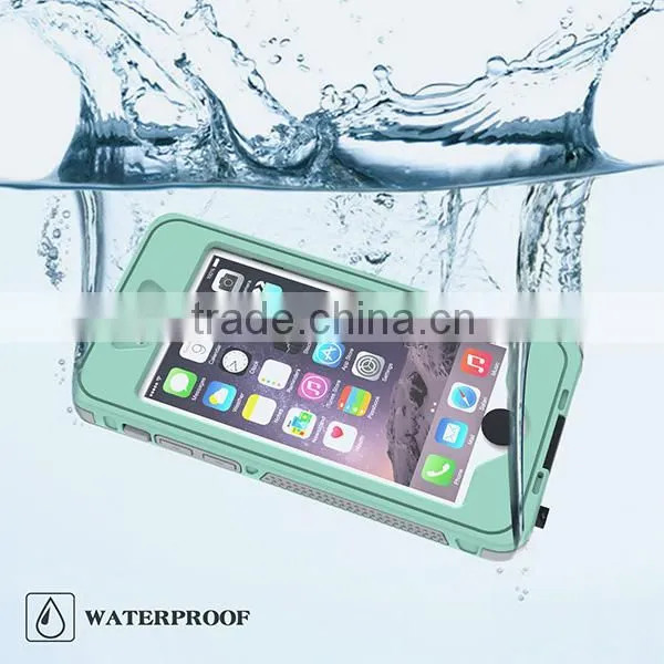 4.7 Inch Glow In Dark IP68 Waterproof Case for iPhone 6 6S With Button And Holder Stand