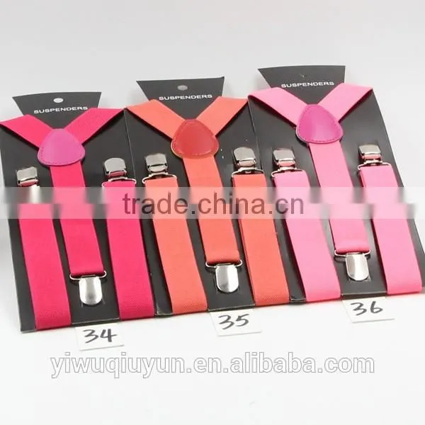 Wholesale Children Braces Boys Y-back Adjustable Suspender Girls Clip-on Kids Suspender Boys Belts Straps 40 Colors 2.5X85CM