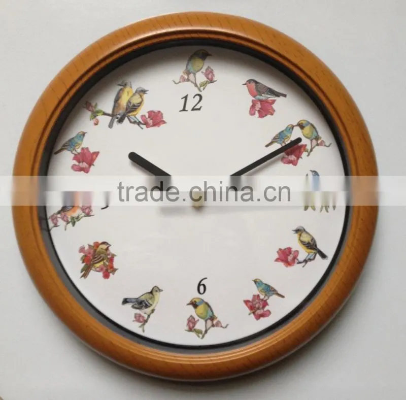 new design 10 inch wall clock with bird sound 2015