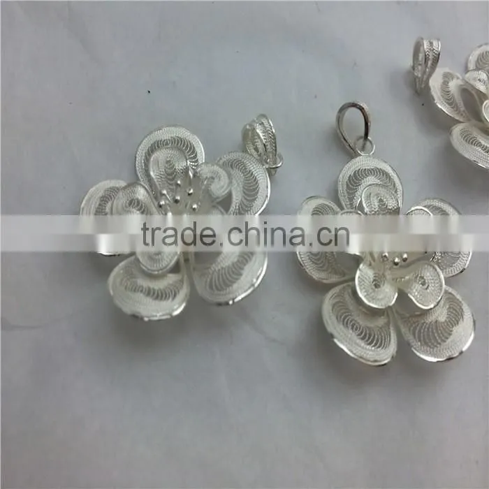 fashion silver flower jewelry 925 silver plating hot sell popular silver jewelry