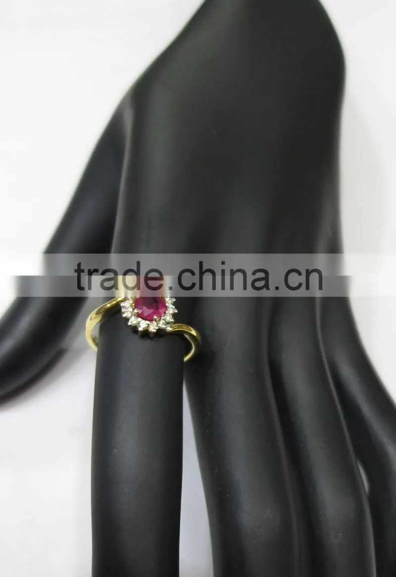 Gold Ruby Diamond Ring 2.450 Grams 0.46cts Ruby 0.15cts Diamond