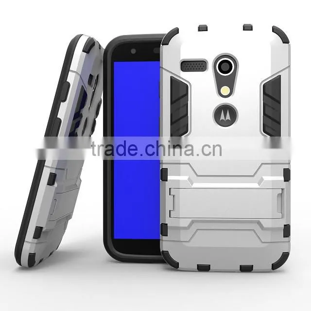 New Arrival Factory Price 2-in-1 TPU and PC Protective Kickstand Case for Motorola Moto G XT1032 XT1031