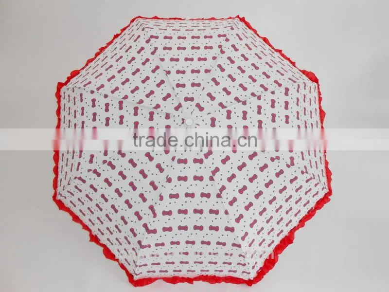 umbrella with lace trimmings 3 folding cute lace umbrella