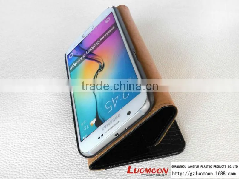 Luxury Crocodile Leather Vein Butterfly Knot Case for S4 S5 S6