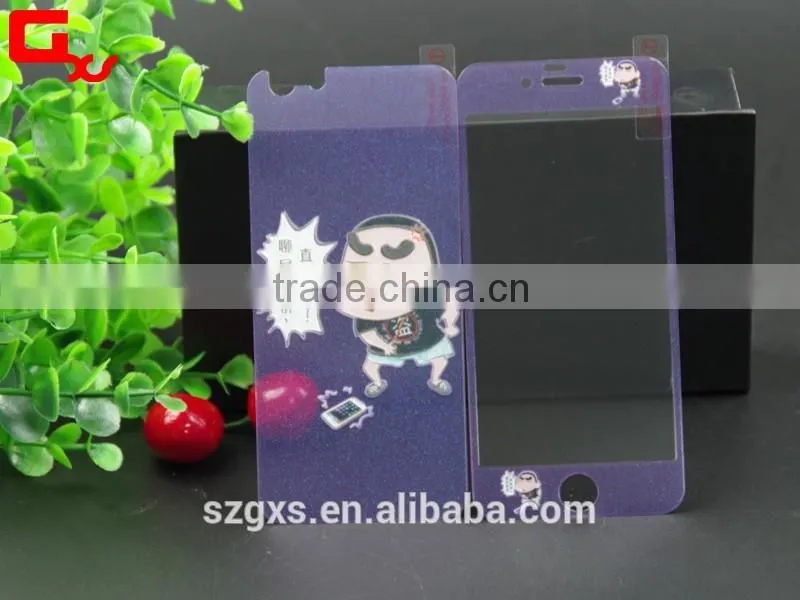 Doraemon and Crayon Shin-Chin color cartoon pictures on the glass screen protector for iphone 6S
