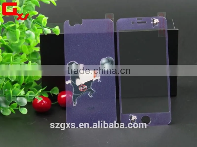 Doraemon and Crayon Shin-Chin color cartoon pictures on the glass screen protector for iphone 6S