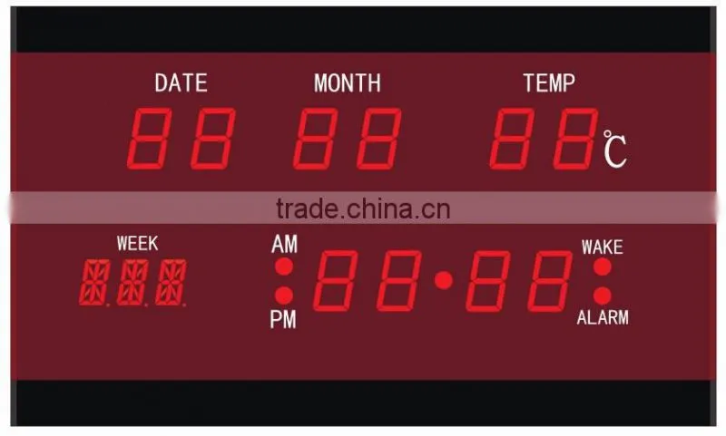 LED digital time wall clock for decor