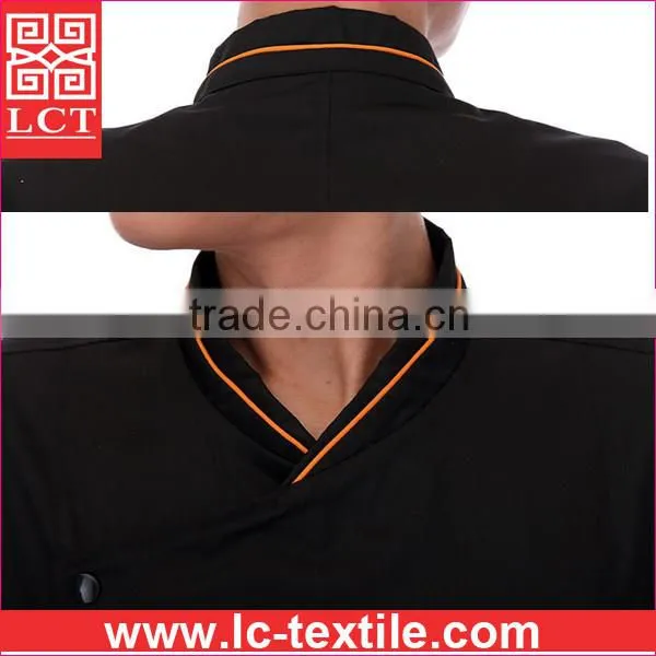 supply made of good handfeeling poly cotton fabric middle-sleeved design slim fit baking uniform for catering staff(LCTU0014)