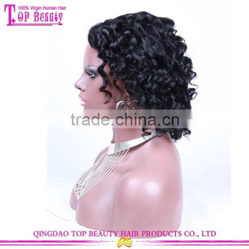 10 Inches Short hair U Part Wig For Sale 150 Density Curly Style Cheap U Part Human Hair Wigs