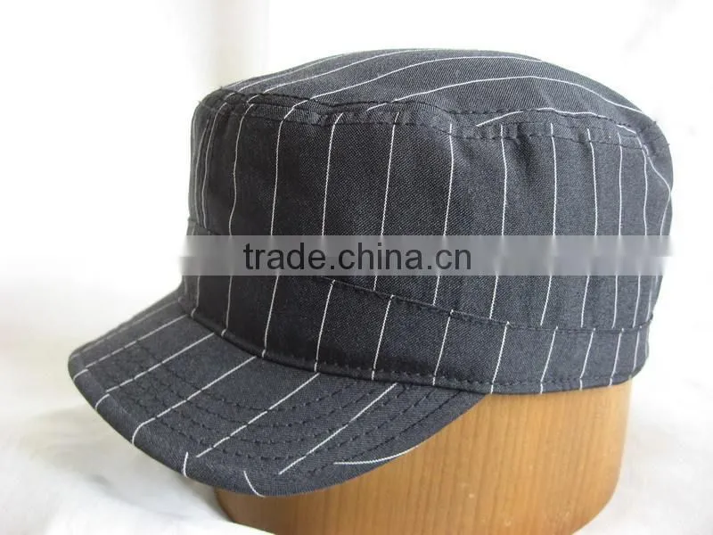 Striped Military Cap, Black Military Cap