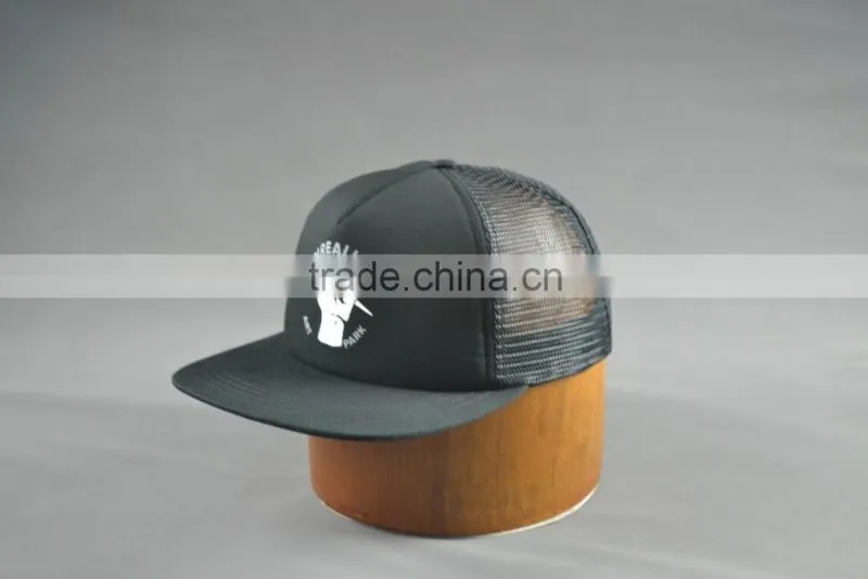 Black trucker cap and snapback trucker cap