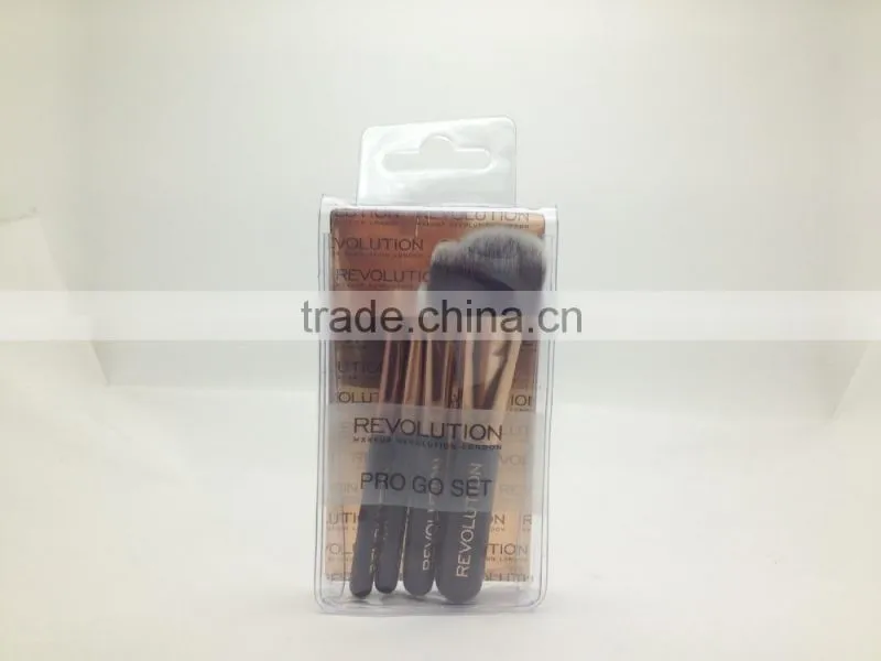 4pcs PVC Packing golden facial use brush set make up