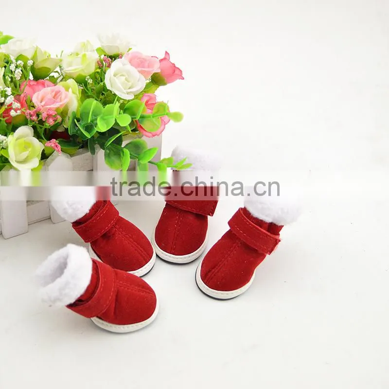 JML 2015 on sale Happy Christmas Dog Boots Pet Shoes Fashion Pet Shop Warm&anti-skidding Dog Shoes