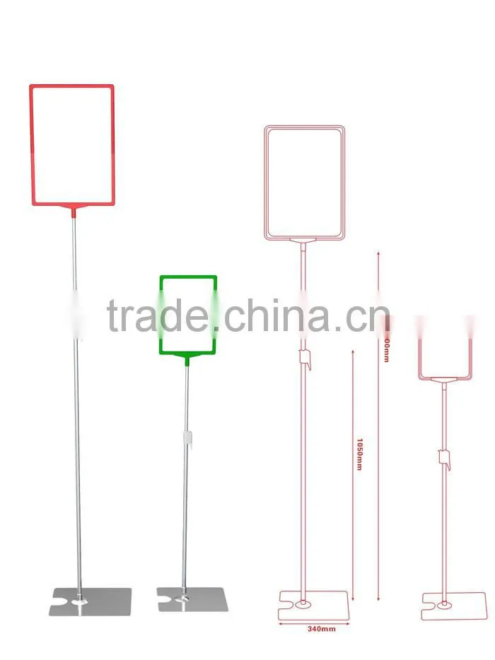 High quality Easy installation A3 A4 plastic frame metal stand