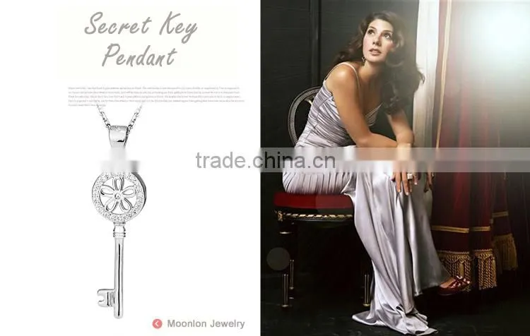 Fine silver jewellery pendants necklaces, zirconia pendant jewelry for women