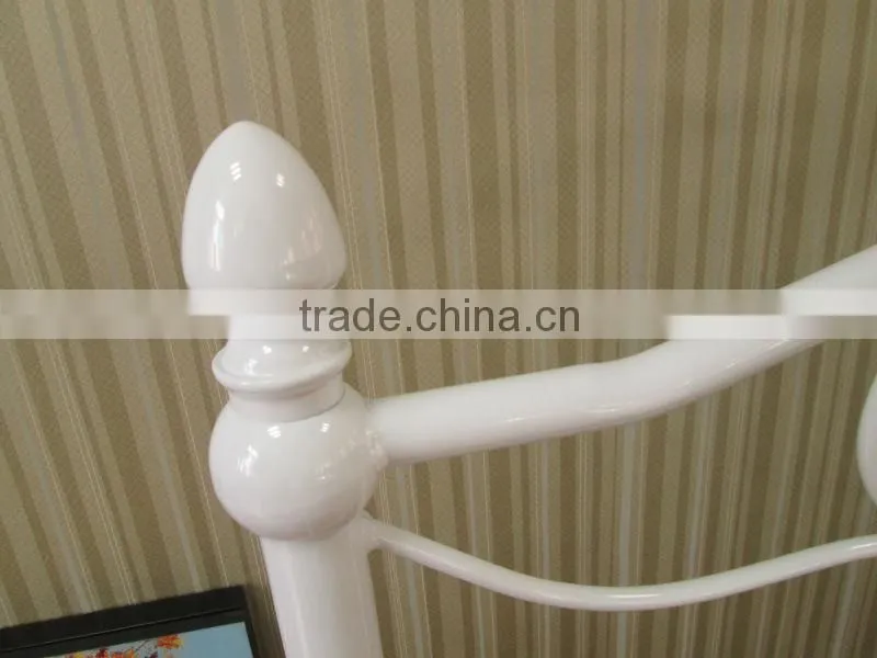 single twin size modern white metal bed