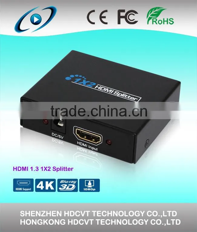 Supports 3D 1080P HDMI splitter 1 in 2 out HDMI splitter , Latest