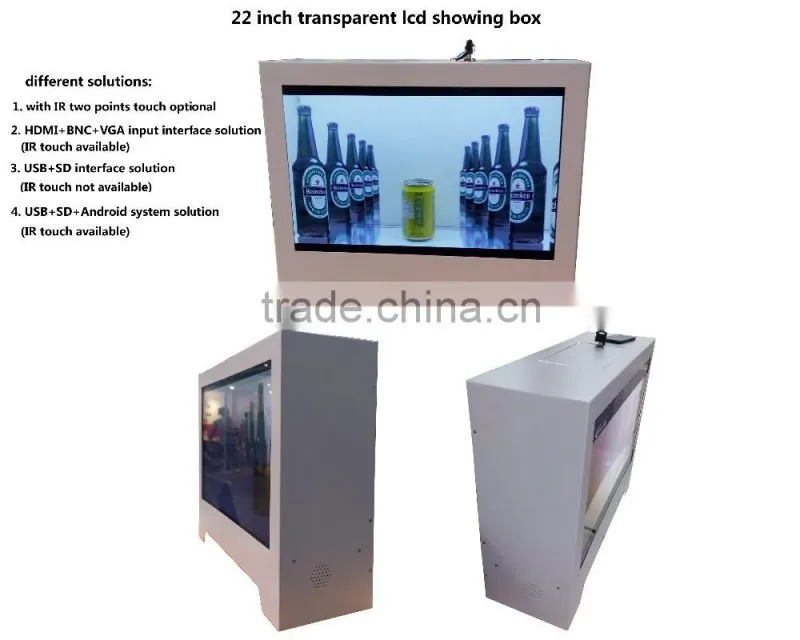 22" transparent lcd IR touch product showing case