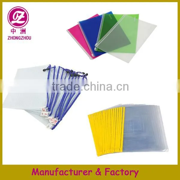guangzhou supplier high quality pvc clear file bag with zipper