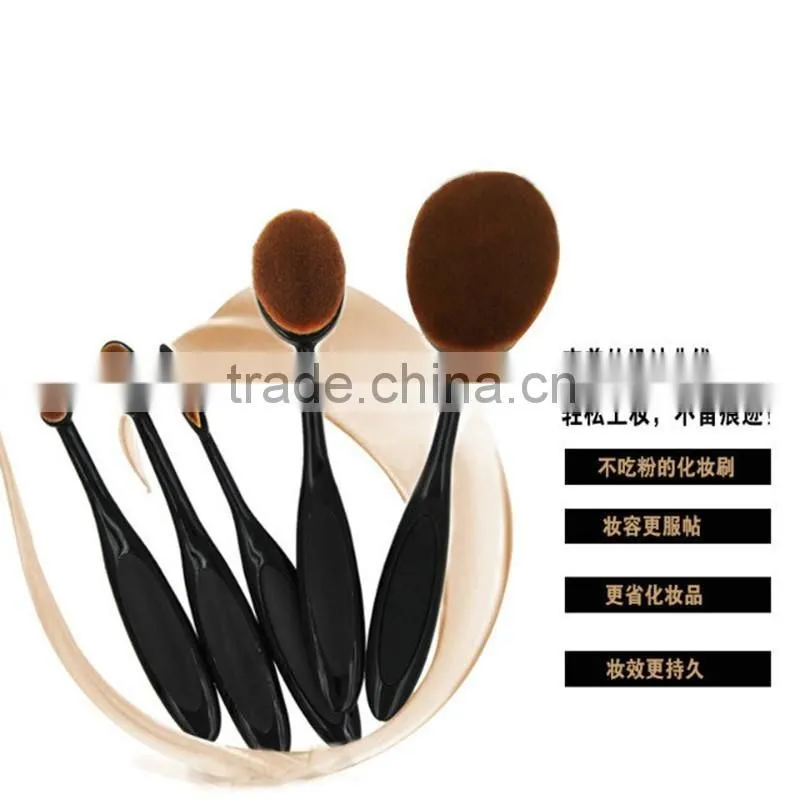 5pcs New Arrival Oval Brushes Black Color Oval Makeup Brush Set Toothbrush Set