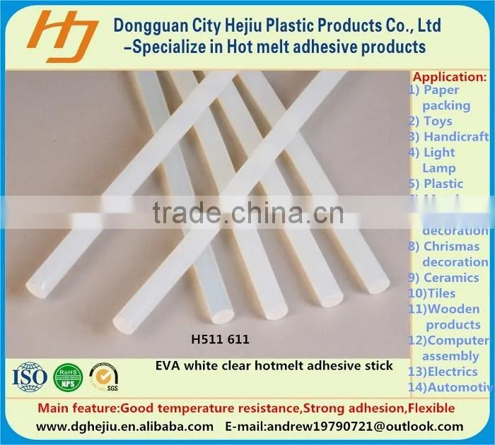 Factory EVA hotmelt adhesive glue stick for hand products and arts