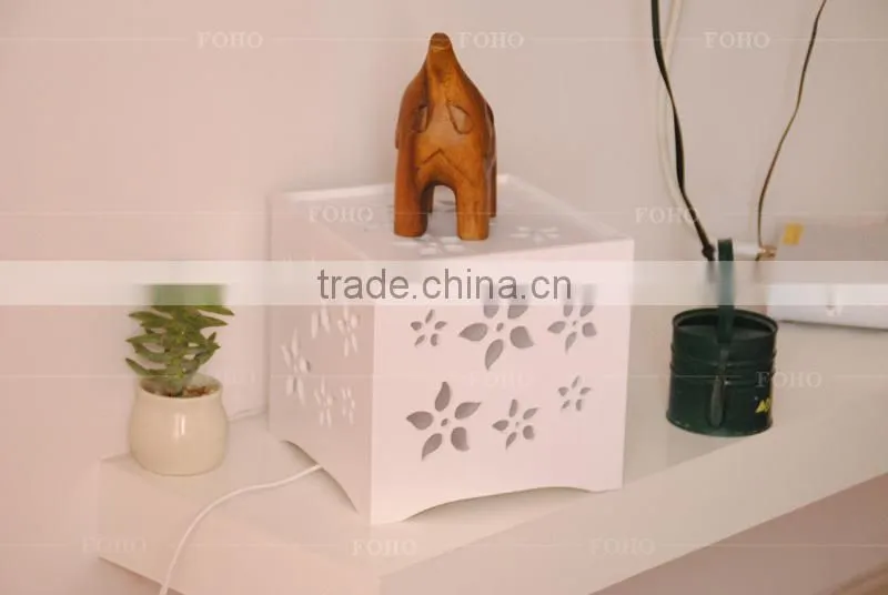 White color Creative DIY carved table lamp with Wood-Plastic Composites material (FH-BL04501)