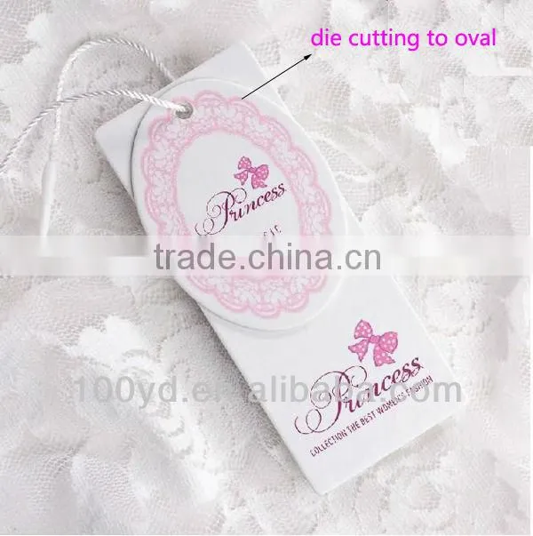 Promotional China fancy tag printing/nice clothing hang tag