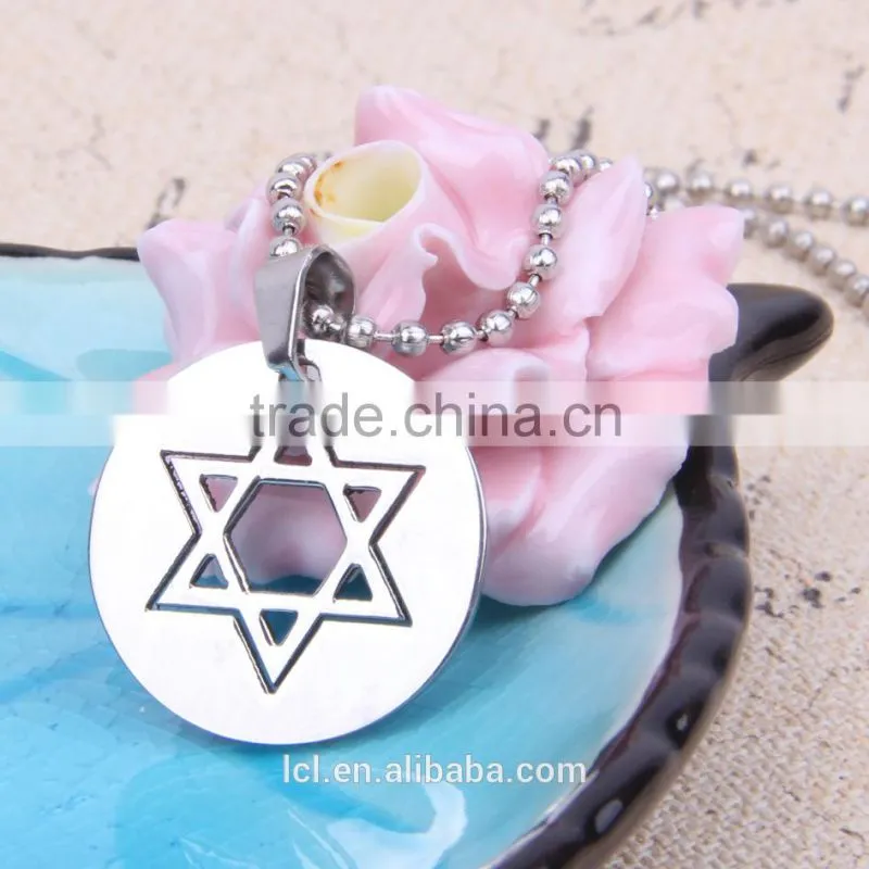 New arrival fashion jewelry handmade bead chain necklace religious necklace Star of David necklace Stainless steel