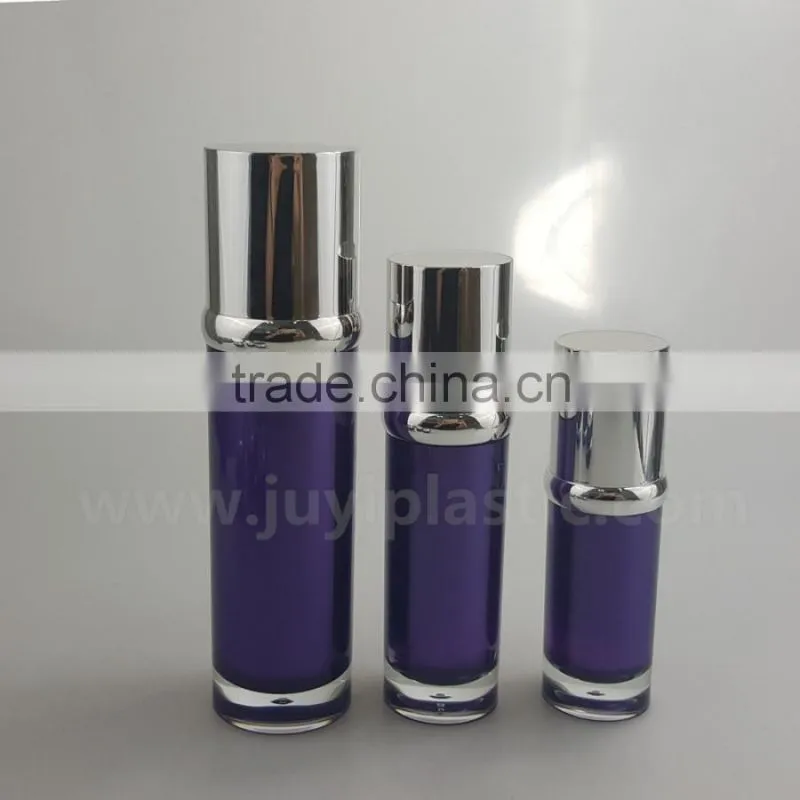 round shape cosmetic bottle and jars, acrylic bottle and face cream jars