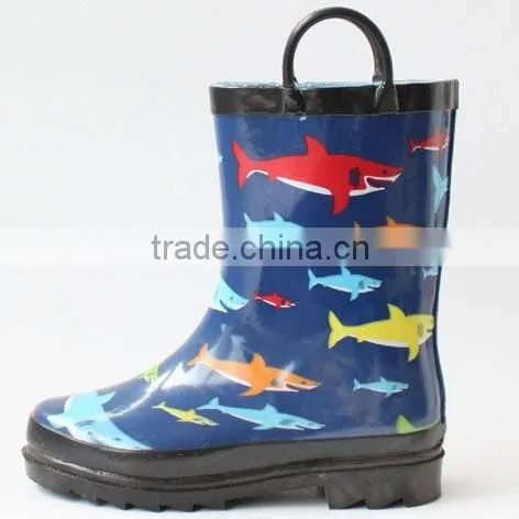 Beautiful colorful fish pattern rain boots for kids