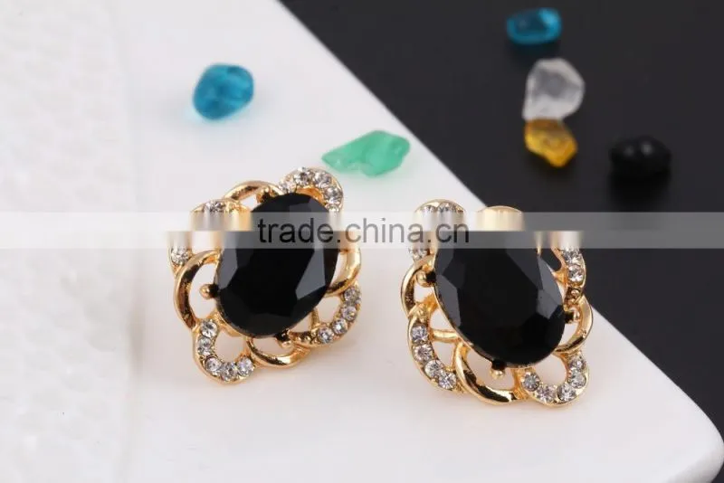 Online shop blue zircon stone necklace set crystal earring jewelry gold plated