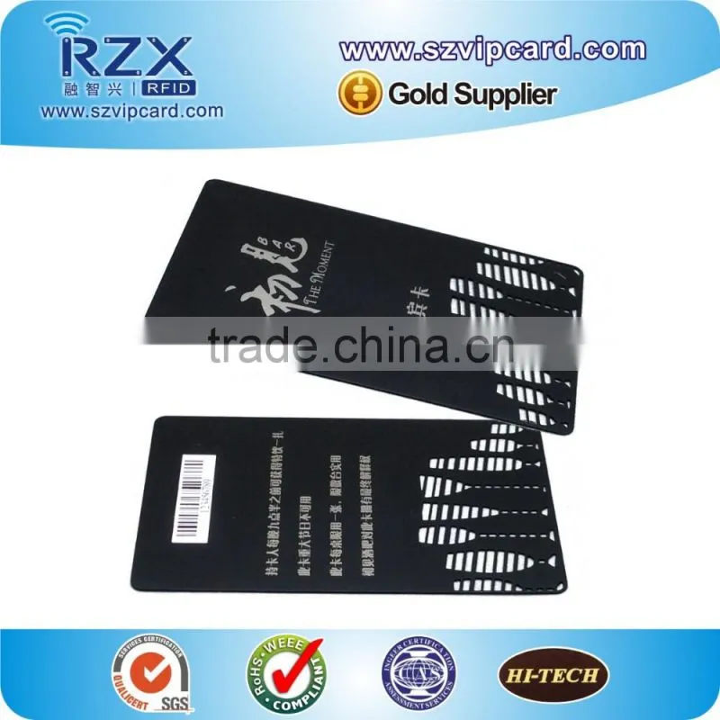 85.5*54*0.35mm stainless steel matte black business card metal card