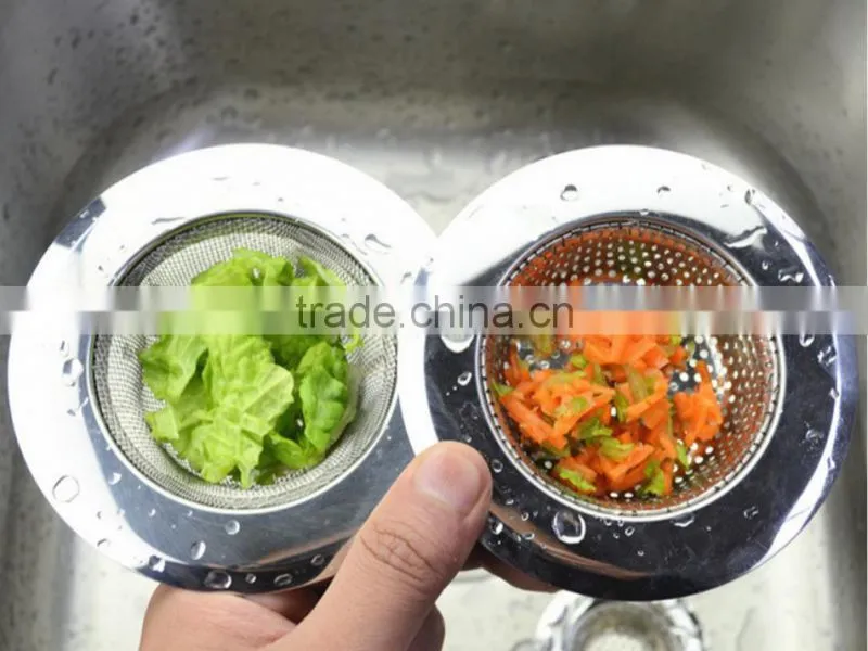 Sets of Stainless Steel Mesh Sink Strainer Drain Stopper Trap Kitchen Bathroom New Type